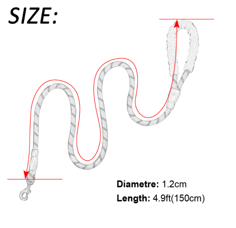 Pet Reflective Traction Rope Cotton Handle